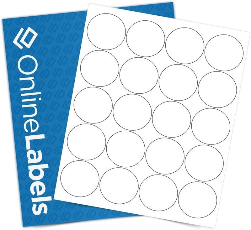 Online Labels 2 Inch Round Permanent White Matte Circle Stickers - Pack of 2,000 for Candle, Lid, Product, Favor, Bottle, Jar - Compatible with Inkjet and Laser Printers - Image 1